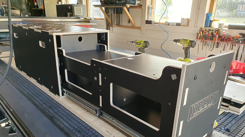 Kitchen drawer being installed