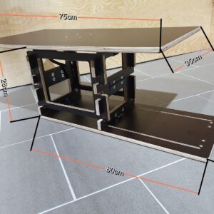 Collapsible swivel table with dimensions